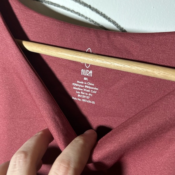 NEW Aura Mauve Thong Bodysuit, High Neck Chic Material, Size M/L - Picture 3 of 10